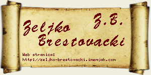 Željko Brestovački vizit kartica
